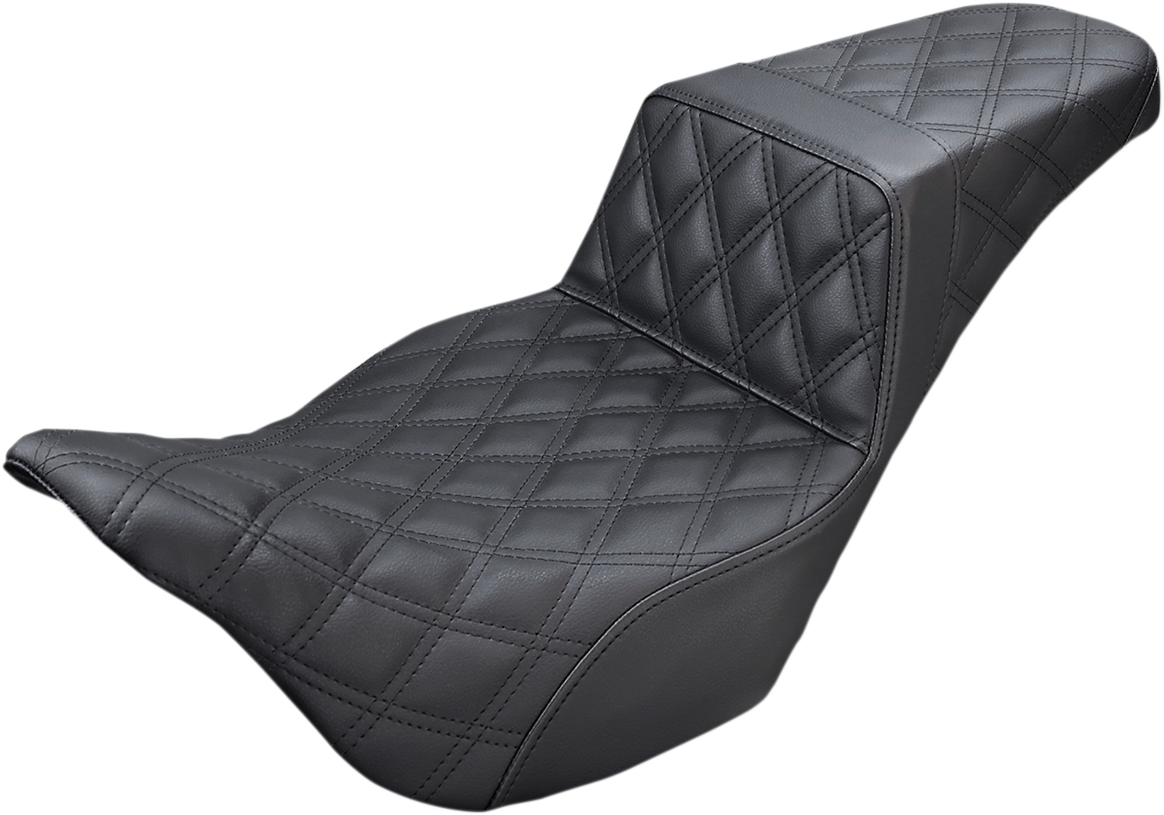 SADDLEMEN Step-Up Seat - Full Lattice Stitch - Black - FL '08-'24 808-07B-175