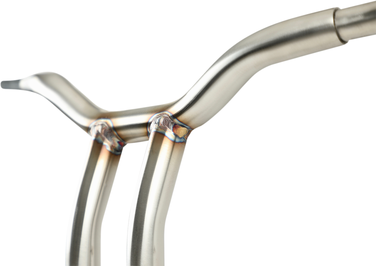 LA CHOPPERS Kage Fighter Welded Bent-Riser Handlebar - One Piece - 12" - Stainless Steel LA-7338-12SS