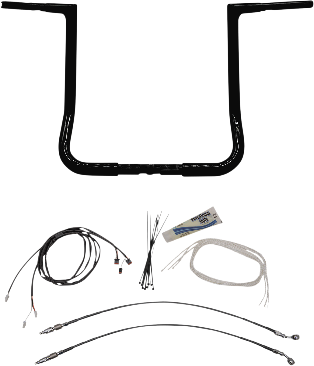 FAT BAGGERS INC. 1-1/4" EZ Install Flat Top Handlebar Kit - 16" - Black 709216-B