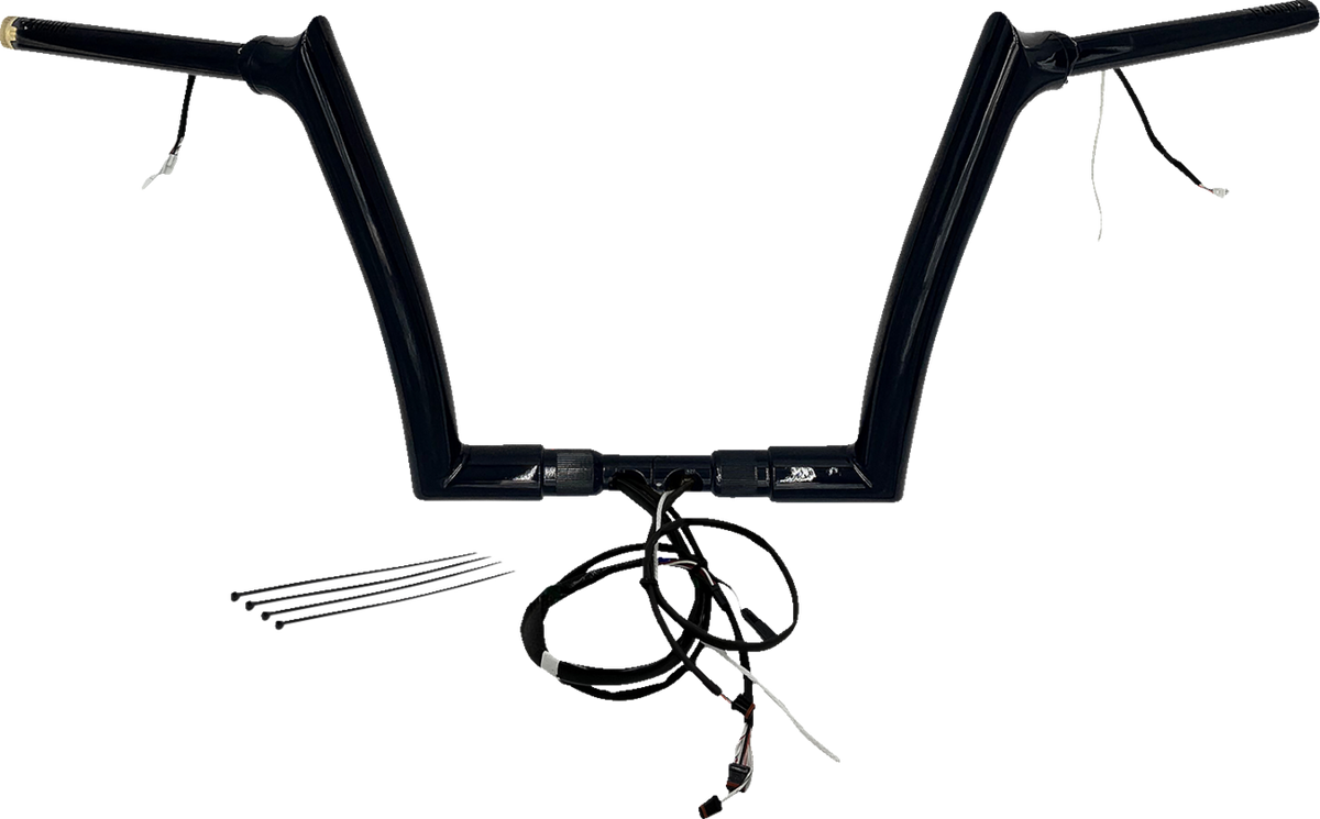 FAT BAGGERS INC. EZ Install Wired 1-1/2" Pointed Top Handlebar Kit - 12" - Black 802312-B
