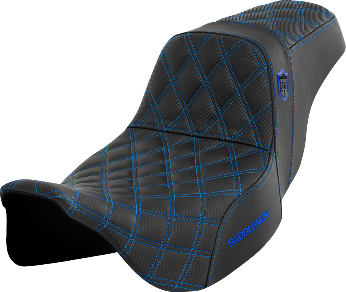 SADDLEMEN Pro Series SDC Performance Seat - w/o Backrest - Blue Stitch - FLH/FLT '08-'23 SC80807BLU