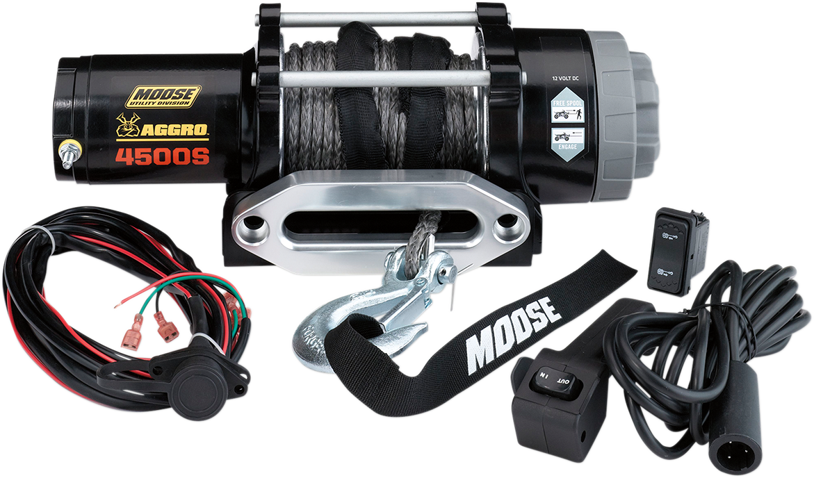 MOOSE OFFROAD 4500 lb Winch - Synthetic Rope - 50' 104311