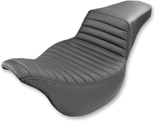 SADDLEMEN Step-Up Seat - Front Tuck-n-Roll - Black - FL '08-'24 808-07B-171