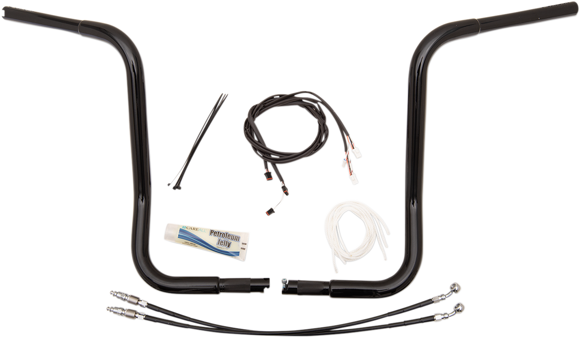 FAT BAGGERS INC. 1-1/4" EZ Install Round Top Handlebar Kit - 16" - Black 909516-B