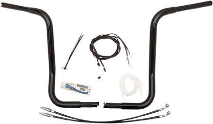FAT BAGGERS INC. 1-1/4" EZ Install Round Top Handlebar Kit - 16" - Black 909516-B