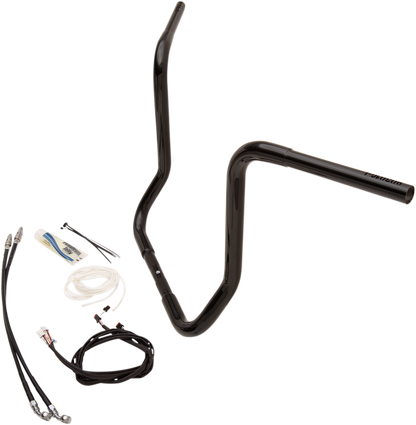FAT BAGGERS INC. 1-1/4" EZ Install Round Top Handlebar Kit - 16" - Black 909516-B