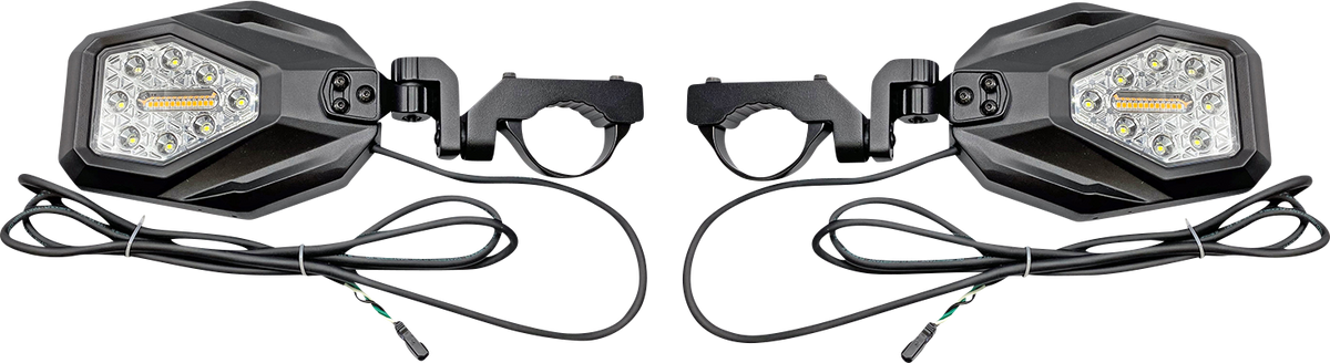 CUSTOM DYNAMICS Mirrors - SXS - Side View - Hexagon - Black SXS-MIRROR