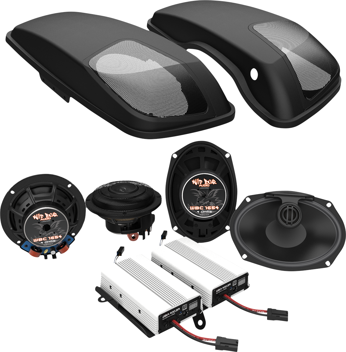 WILD BOAR AUDIO Speaker/Amplifier Lid Kit - '14-'24 FLHT/FLHX WBA 800.4SG KIT