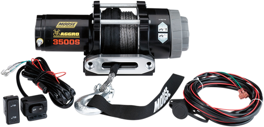 MOOSE OFFROAD 3500 lb Winch - Synthetic Rope - 50' 104309