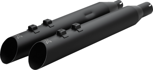 KHROME WERKS HP-Plus® Slip-On Mufflers - Slash-Up - 4"- M8 - Black 40FSL-1011-BLK