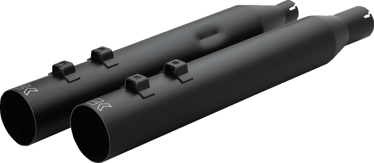 KHROME WERKS HP-Plus® Slip-On Mufflers - Straight Cut - 4" - M8 - Black 40FST-1011-BLK
