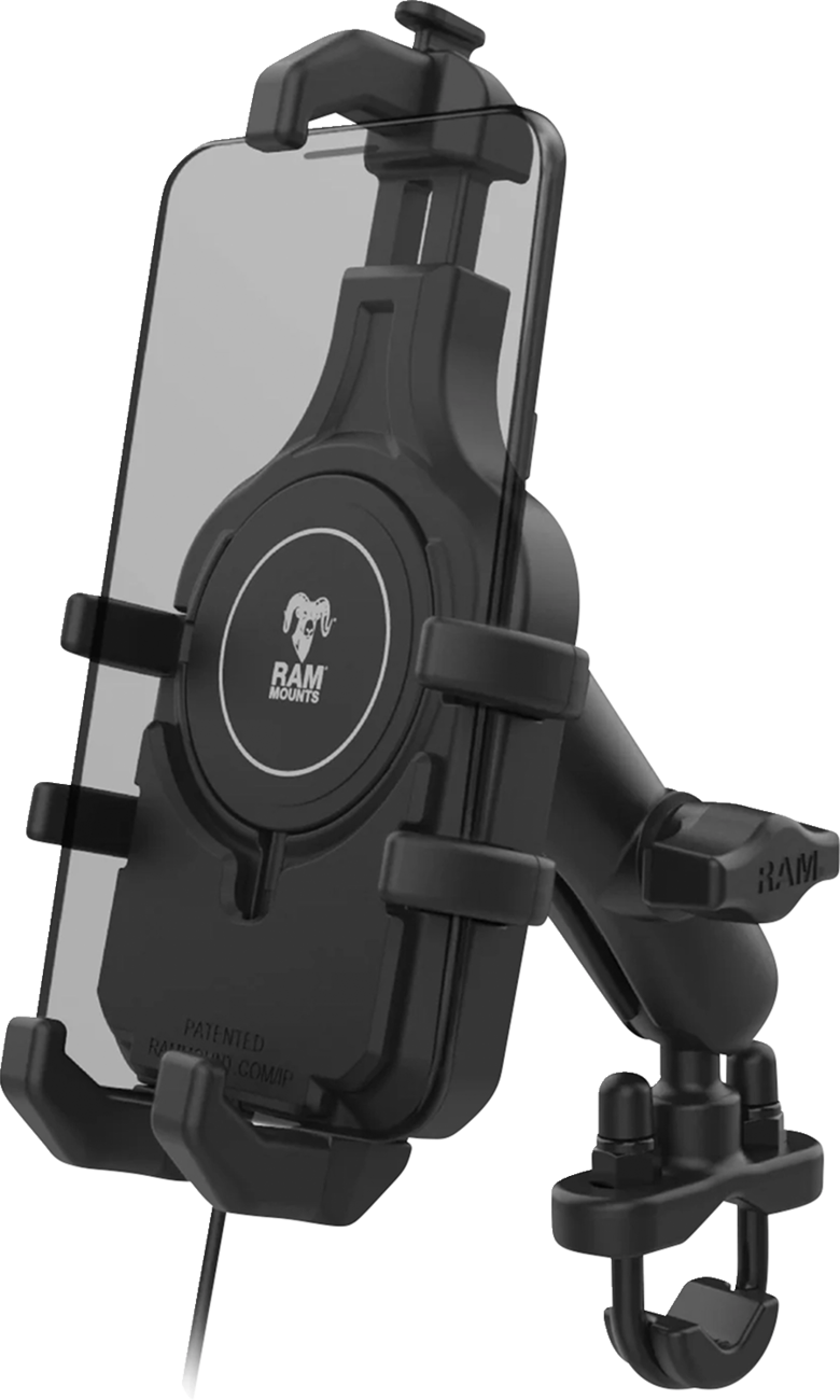 RAM MOUNTS Quick-Grip™ Pro Phone Handlebar Mount with Qi2 15W Wireless Charger RAM-B-149Z-PD5-W2MU