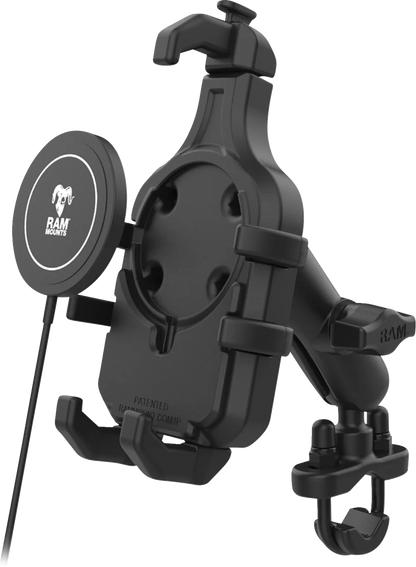 RAM MOUNTS Quick-Grip™ Pro Phone Handlebar Mount with Qi2 15W Wireless Charger RAM-B-149Z-PD5-W2MU