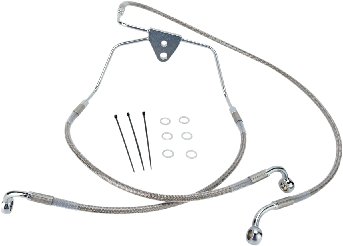 DRAG SPECIALTIES Brake Line - Front - +8" - Touring - Stainless Steel 660411-8