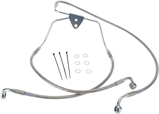 DRAG SPECIALTIES Brake Line - Front - +8" - Touring - Stainless Steel 660411-8